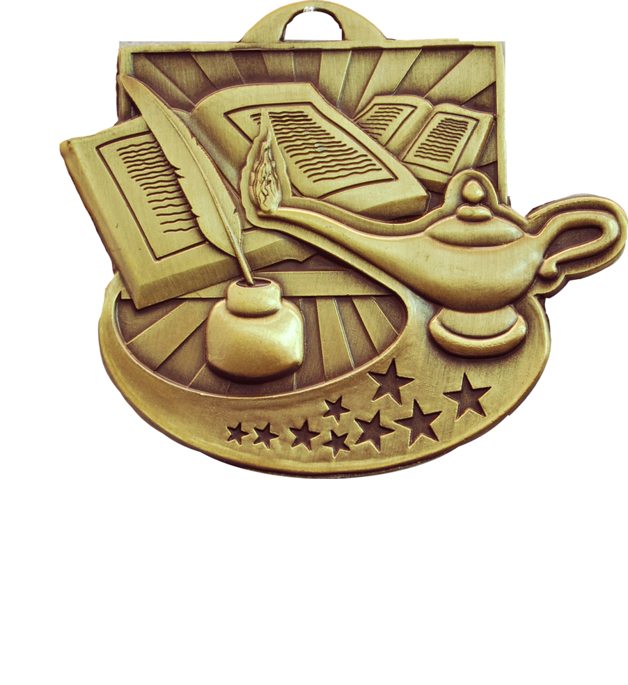 Gold Star Blast Lamp of Learning Medal