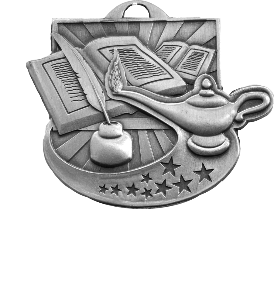 Silver Star Blast Lamp of Learning Medal