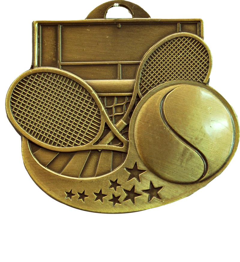 Gold Star Blast Tennis Medal