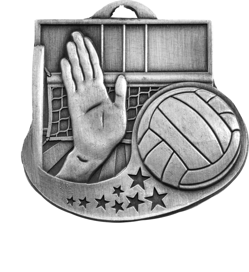 Silver Star Blast Volleyball Medal