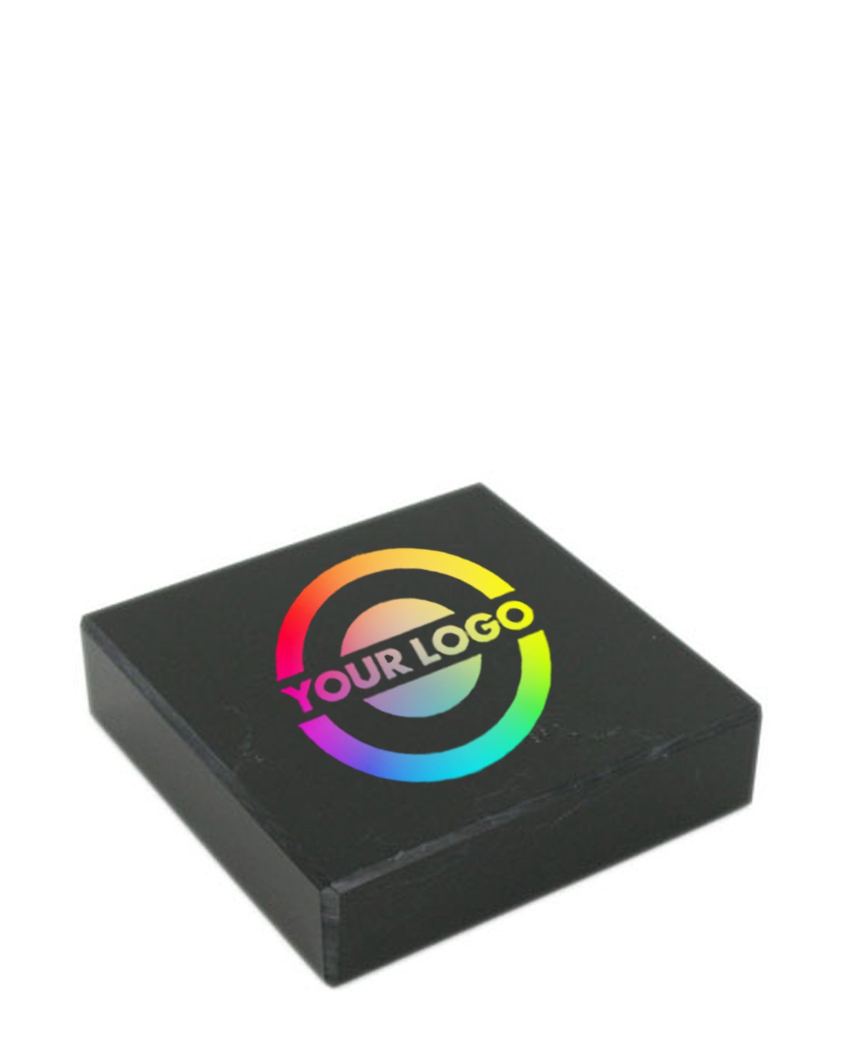Full Color Black Marble Paperweight