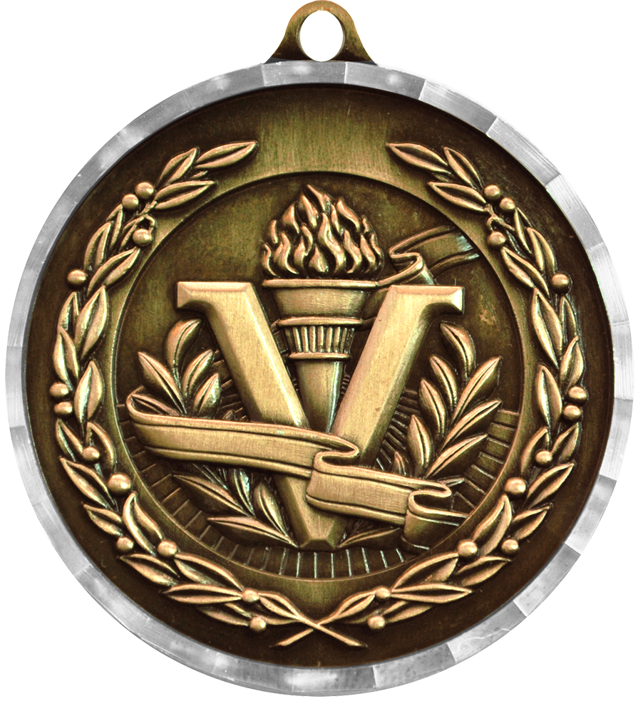 Bronze Diamond Cut Victory Medal