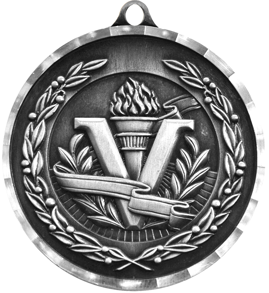 Silver Diamond Cut Victory Medal