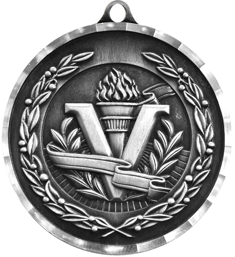 Silver Diamond Cut Victory Medal