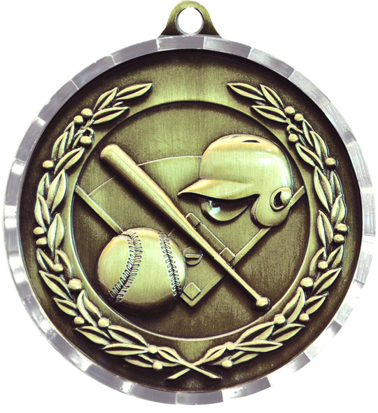 Diamond Cut Baseball Medal