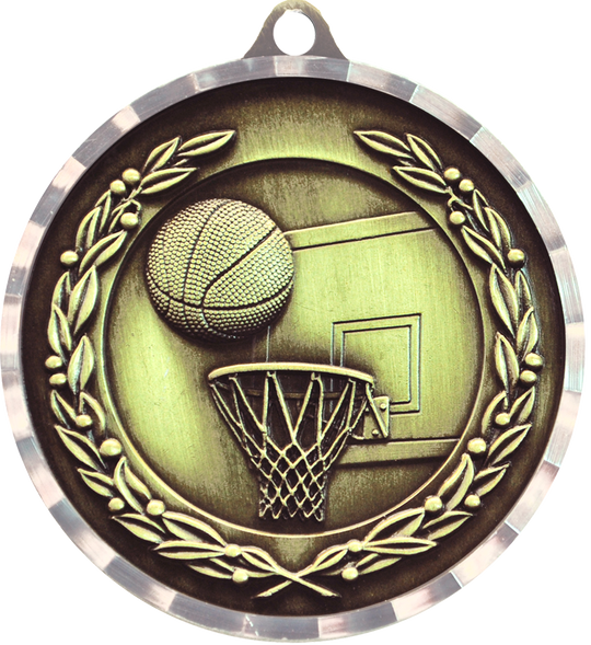 Diamond Cut Basketball Medal