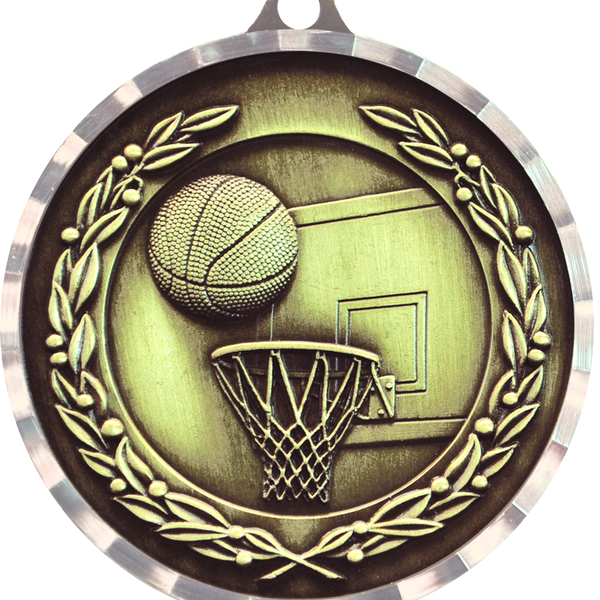 Diamond Cut Basketball Medal