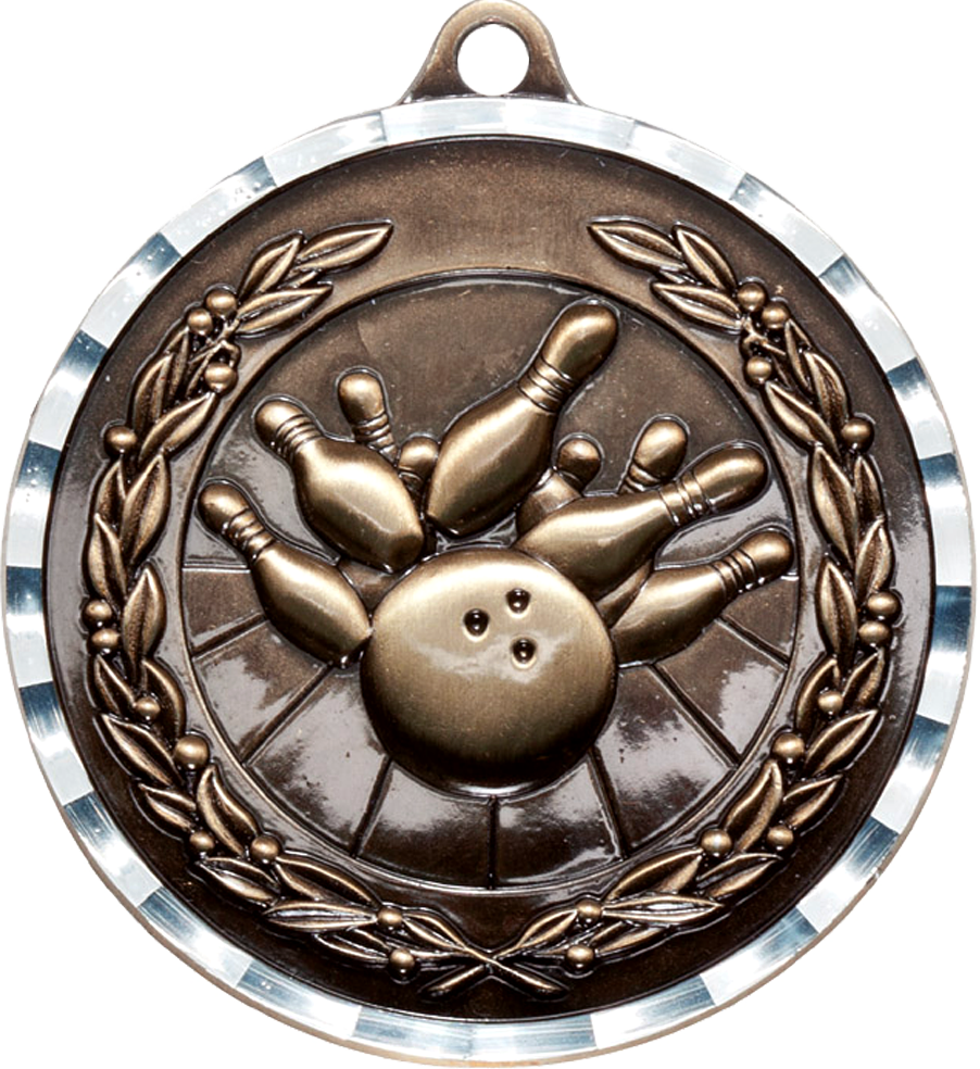 Bronze Diamond Cut Bowling Medal