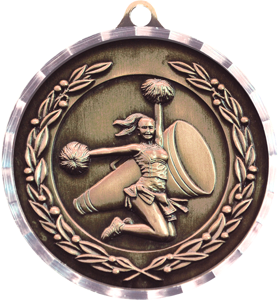 Bronze Diamond Cut Cheer Medal