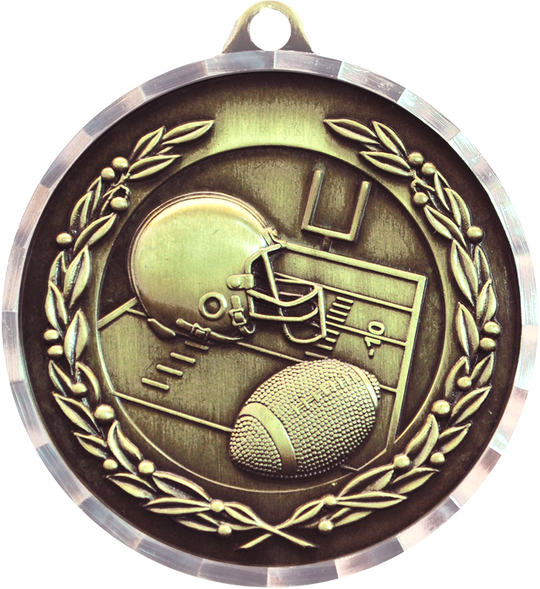 Diamond Cut Football Medal