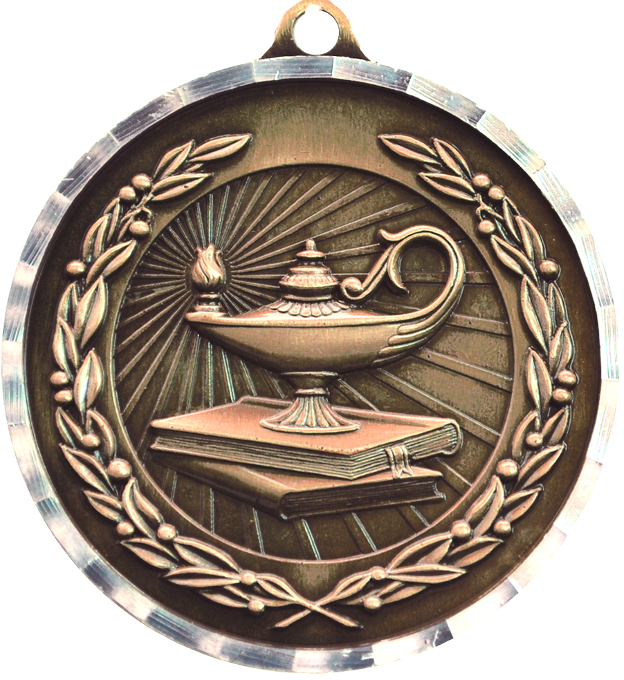 Bronze Diamond Cut Academic Medal