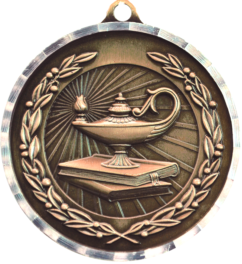 Bronze Diamond Cut Academic Medal