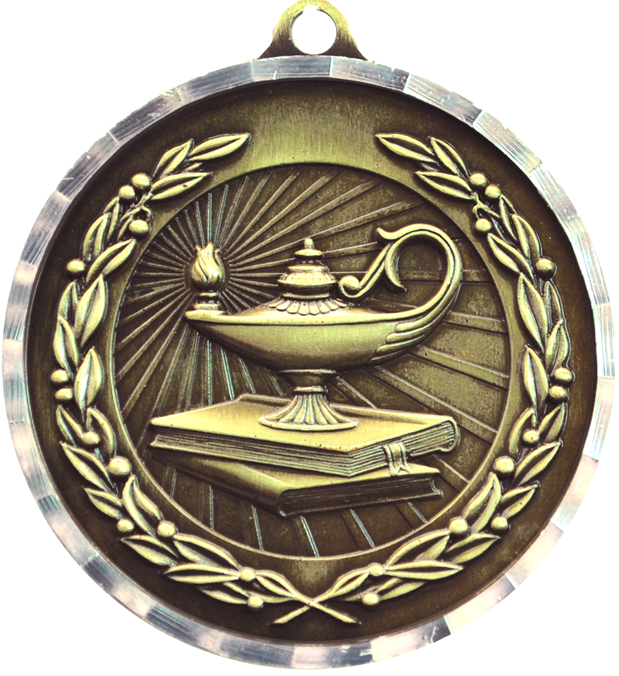 Gold Diamond Cut Academic Medal