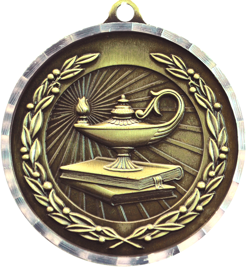 Gold Diamond Cut Academic Medal