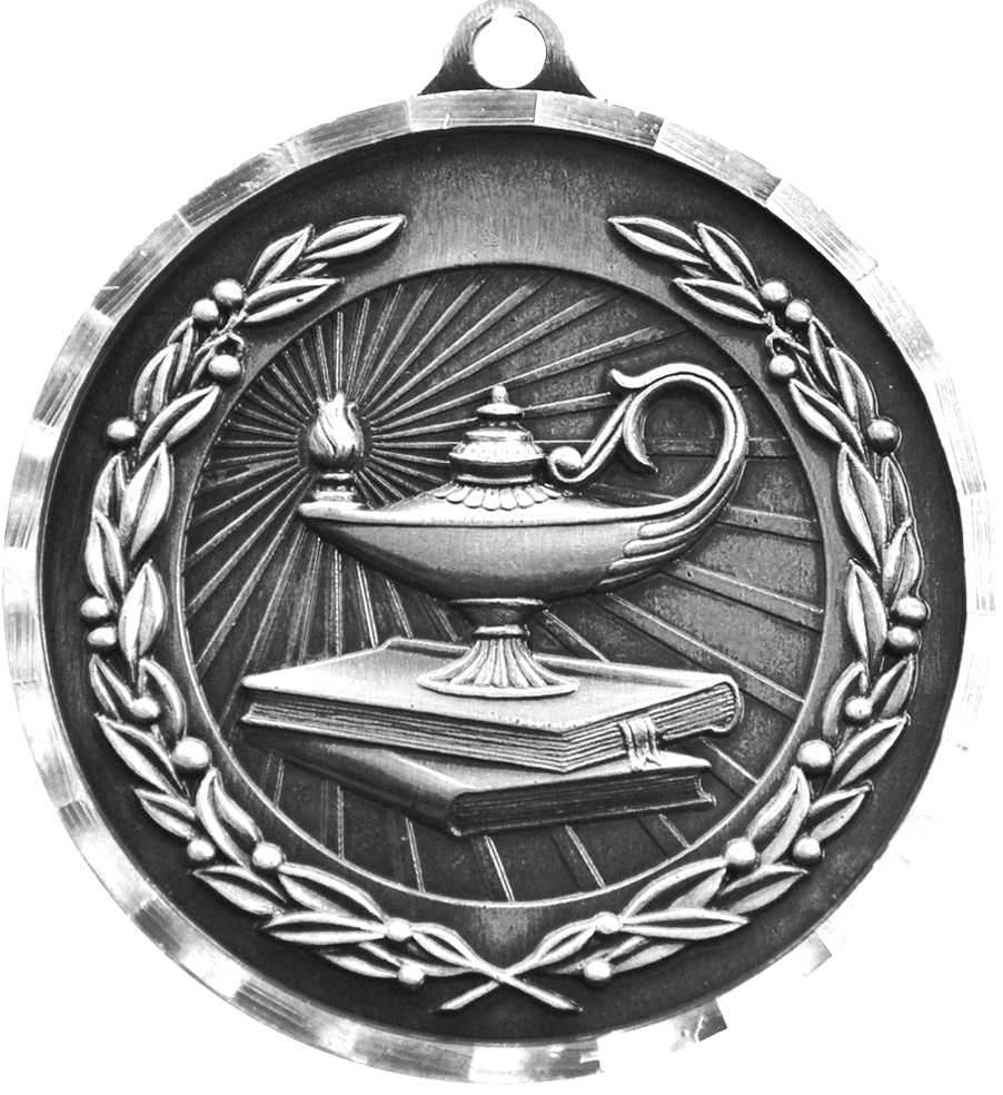 Silver Diamond Cut Academic Medal