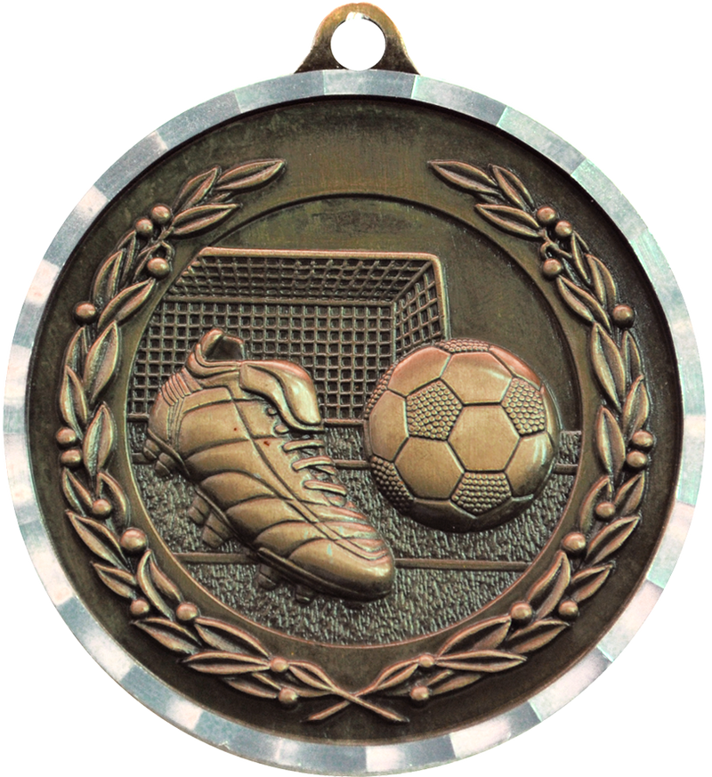 Bronze Diamond Cut Soccer Medal
