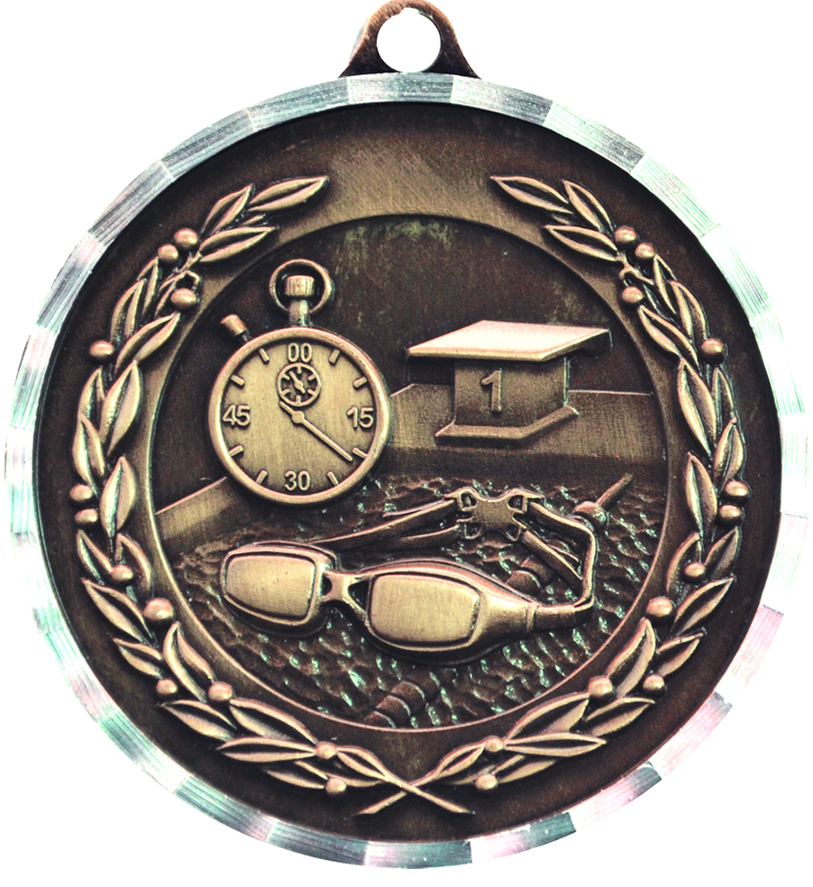 Bronze Diamond Cut Swimming Medal