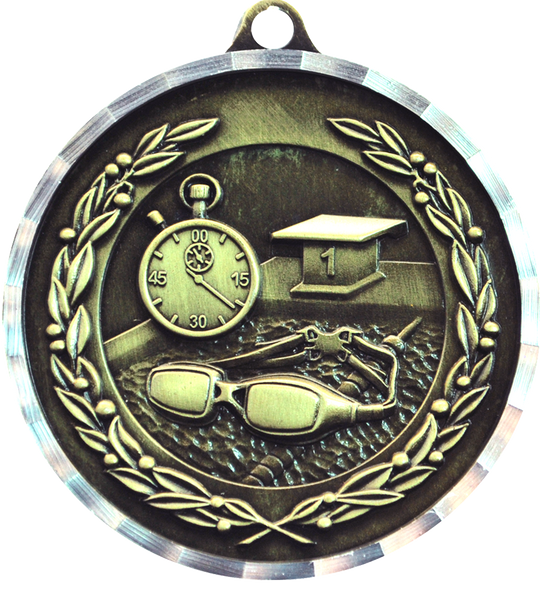 Diamond Cut Swimming Medal
