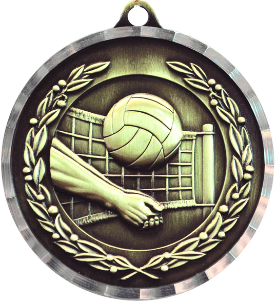 Diamond Cut Volleyball Medal