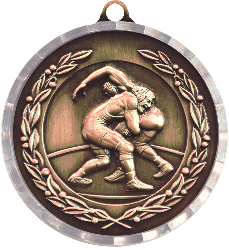 Bronze Diamond Cut Wrestling Medal