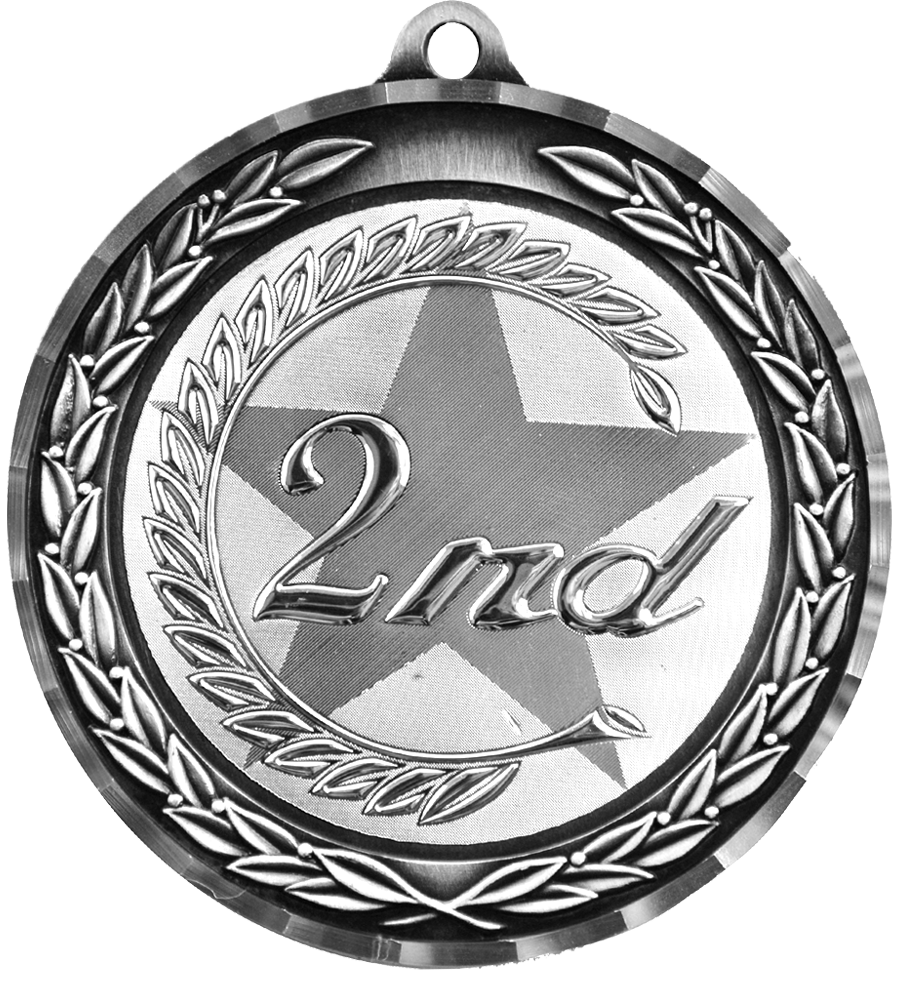 Silver Diamond Cut 2nd Place Medal