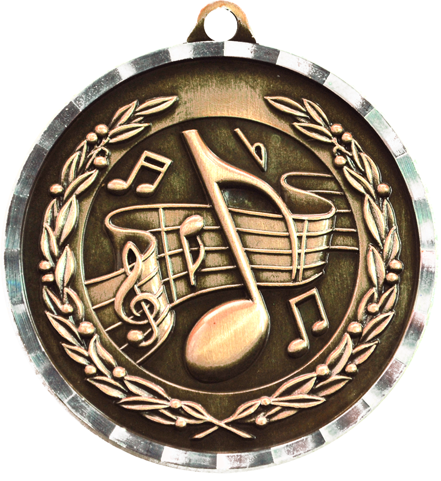 Bronze Diamond Cut Music Medal