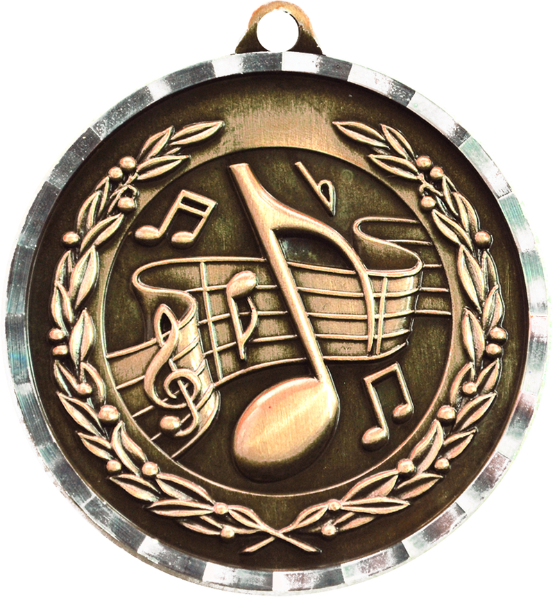 Bronze Diamond Cut Music Medal
