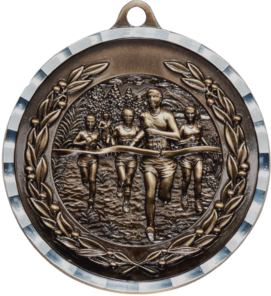 Bronze Diamond Cut Cross Country Medal