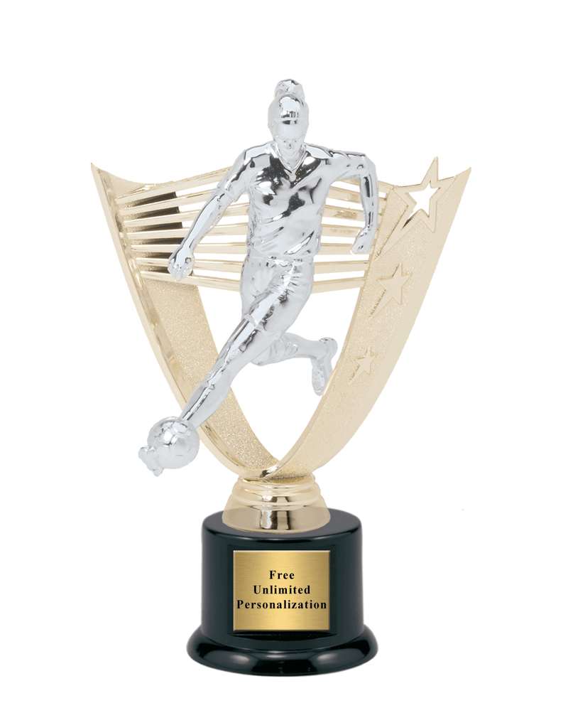 Victory Backdrop Soccer Trophy – Female – Large