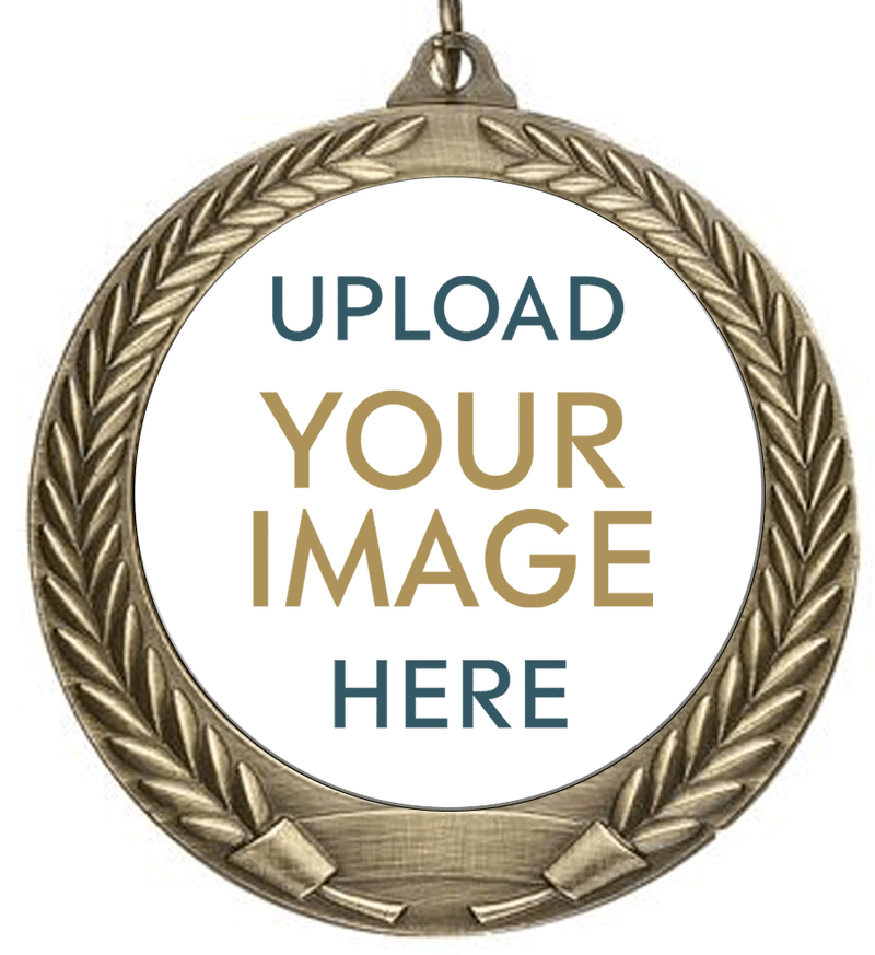 Gold Antique Wreath Custom Insert Medal GIF