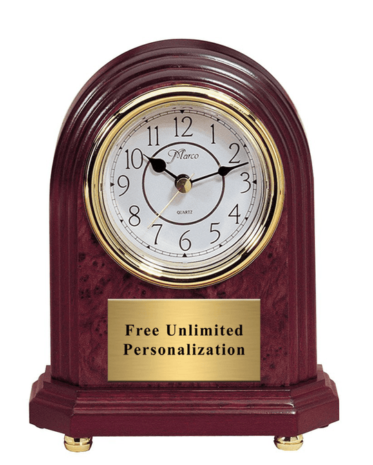 Patterned Rosewood Mantle Clock