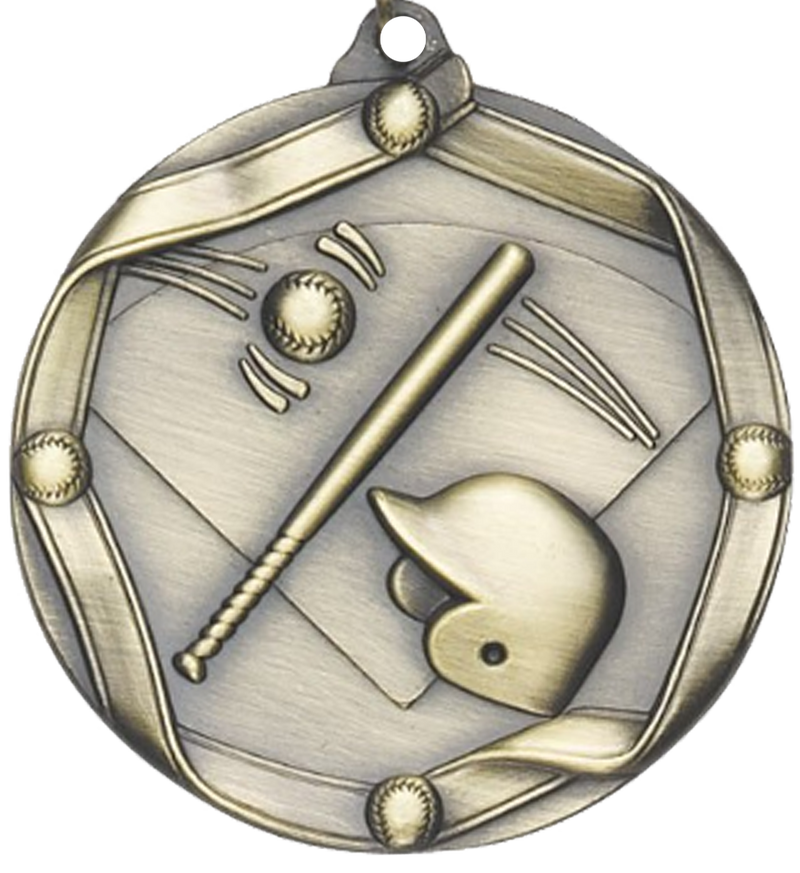 Gold Die Cast Baseball Medal