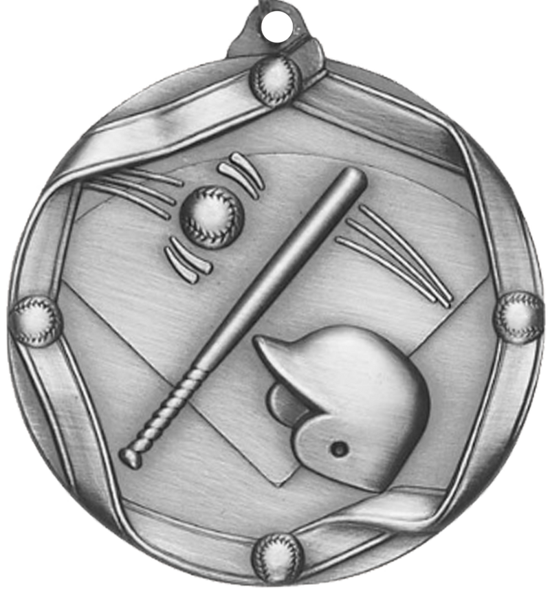 Silver Die Cast Baseball Medal