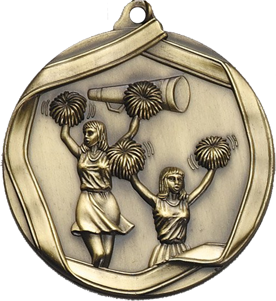 Gold Die Cast Cheer Medal