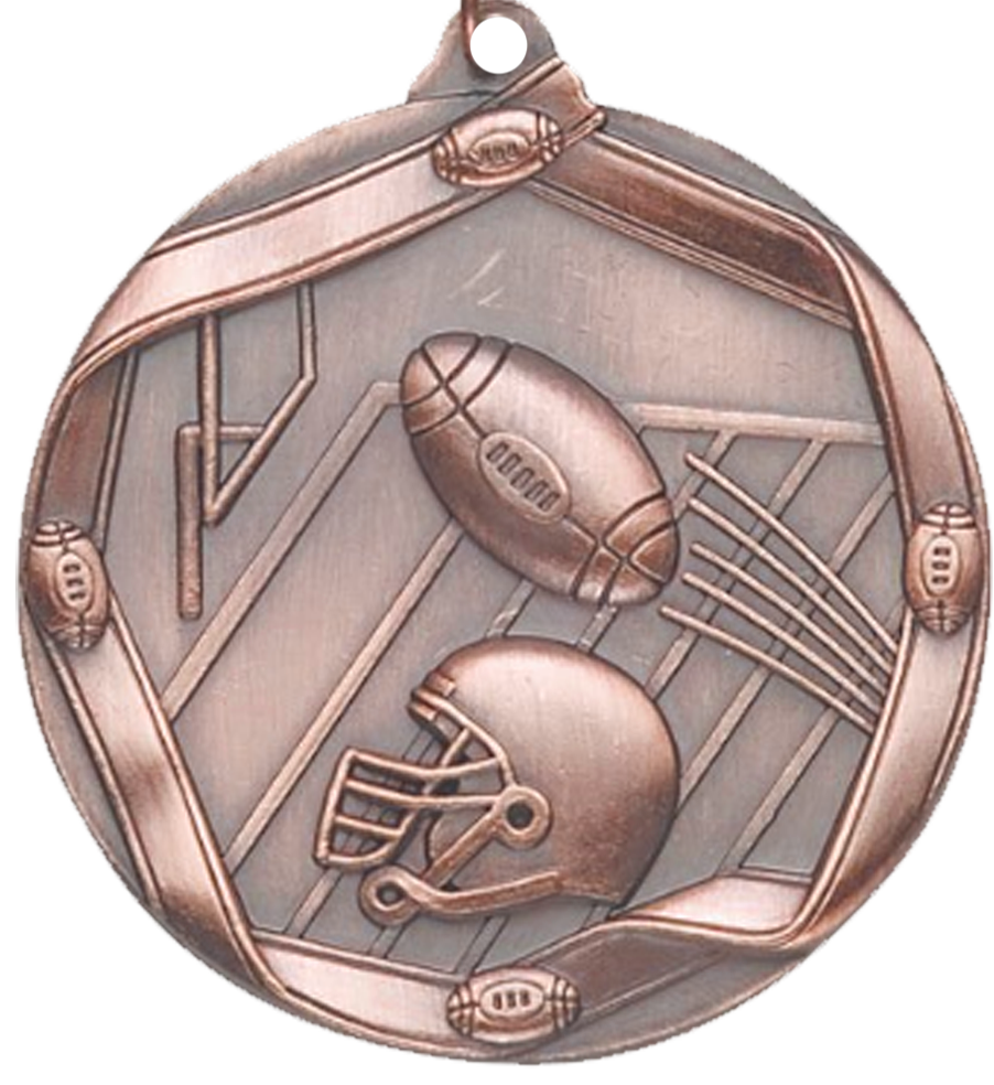 Bronze Die Cast Football Medal