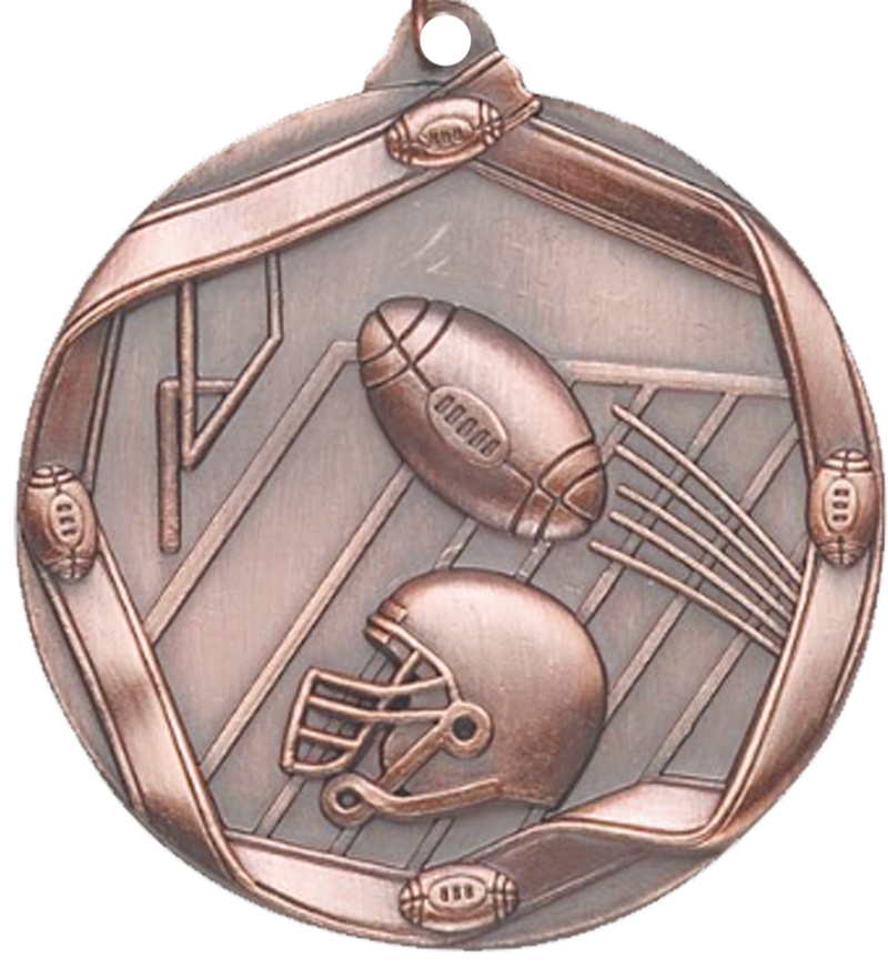 Bronze Die Cast Football Medal