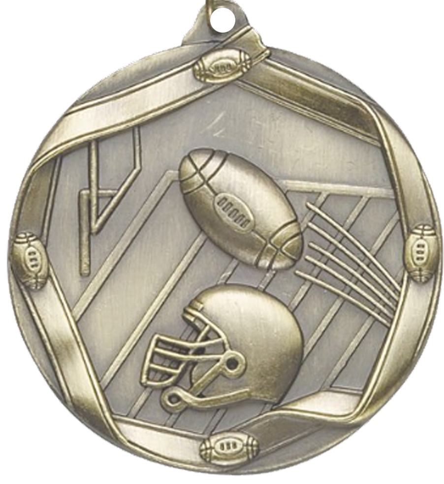 Gold Die Cast Football Medal