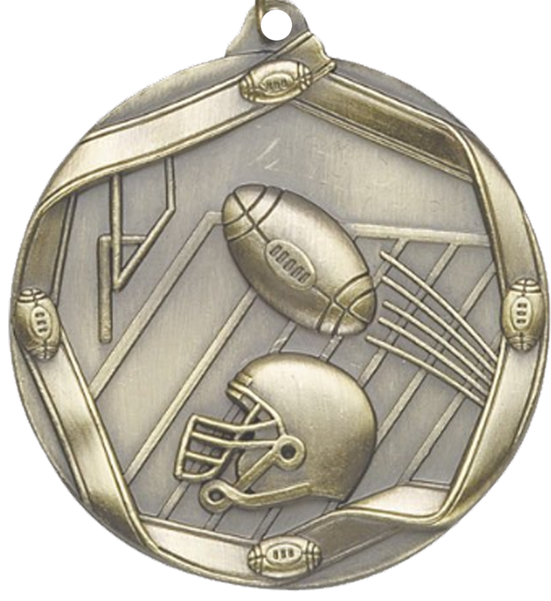 Gold Die Cast Football Medal