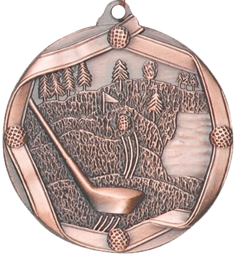 Bronze Die Cast Golf Medal