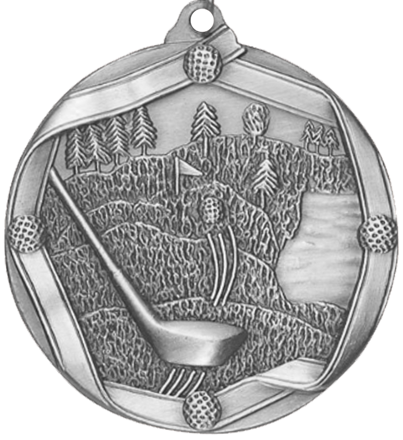 Silver Die Cast Golf Medal