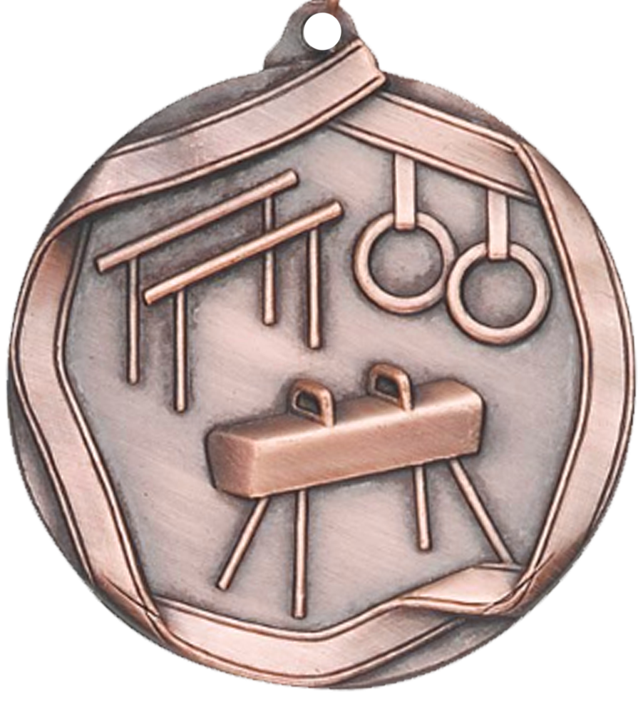 Bronze Die Cast Male Gymnastics Medal