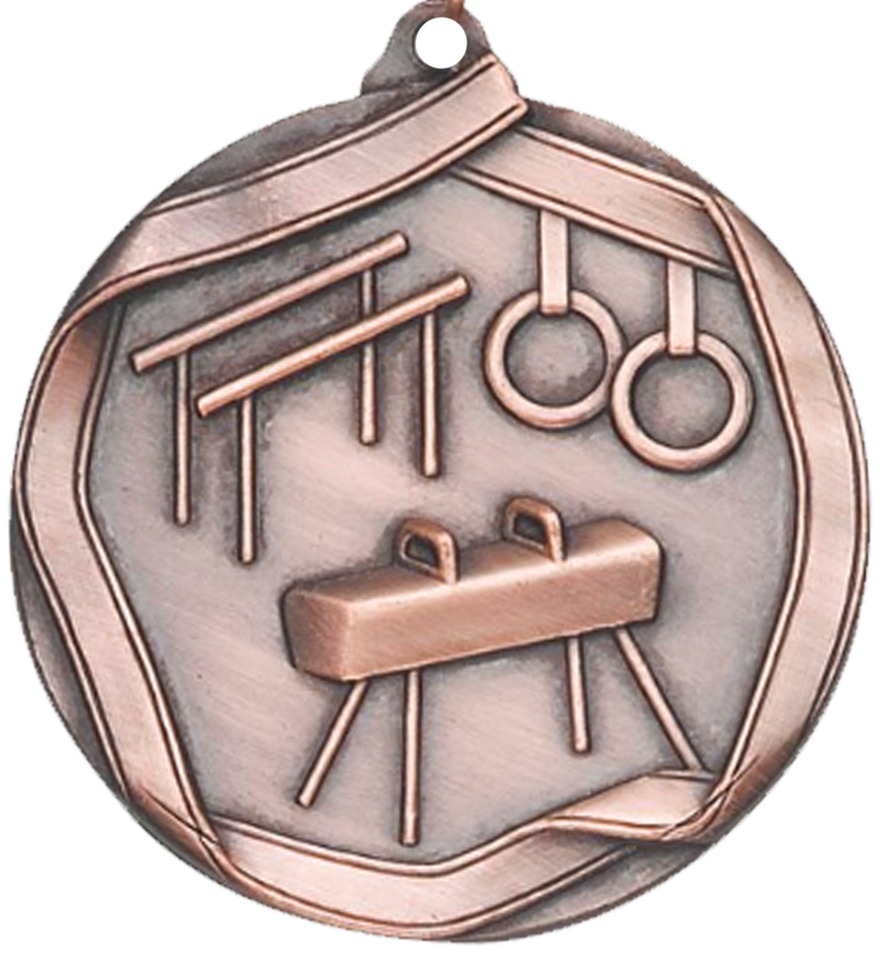 Bronze Die Cast Male Gymnastics Medal