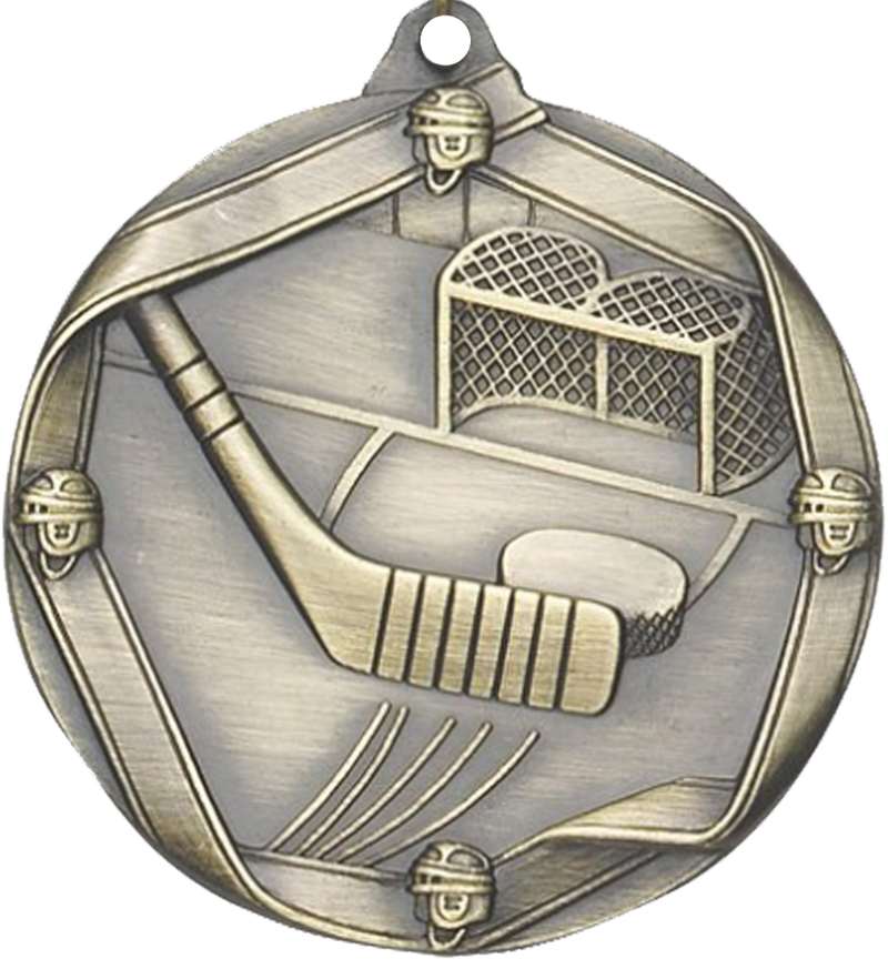 Gold Die Cast Hockey Medal