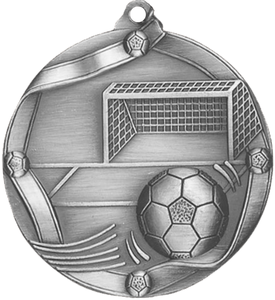 Silver Die Cast Soccer Medal