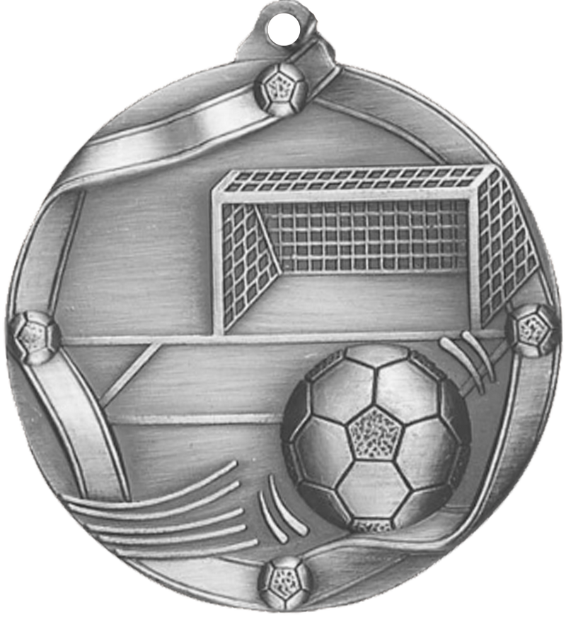 Silver Die Cast Soccer Medal