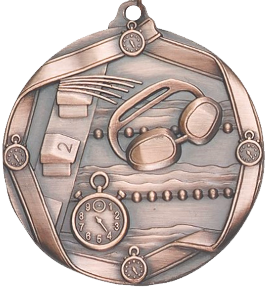 Bronze Die Cast Swimming Medal