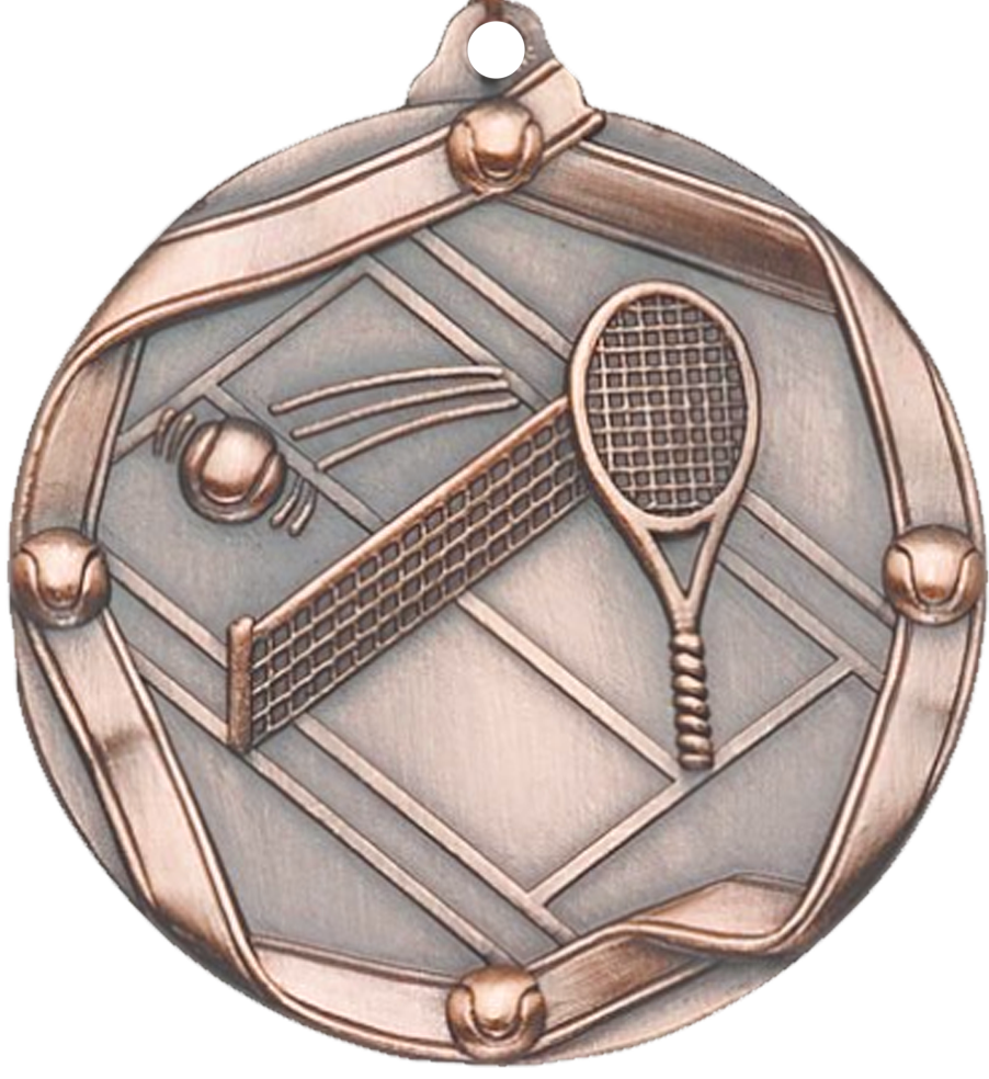 Bronze Die Cast Tennis Medal