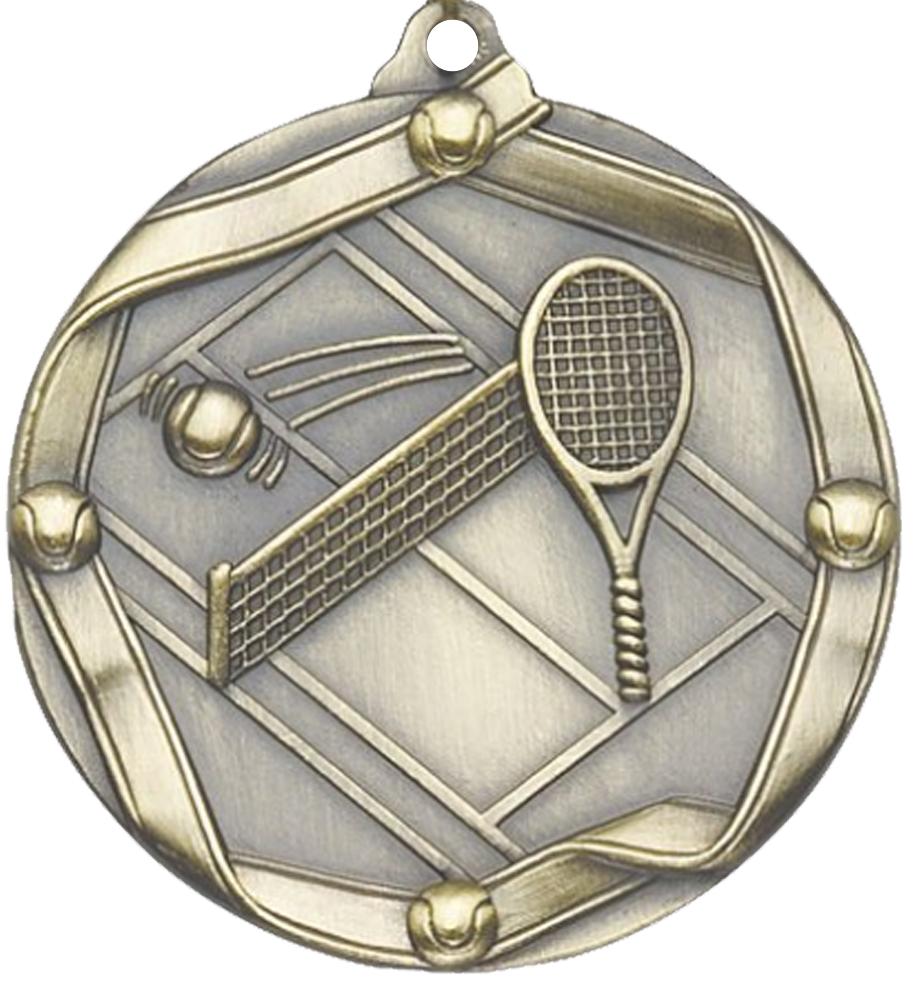 Gold Die Cast Tennis Medal