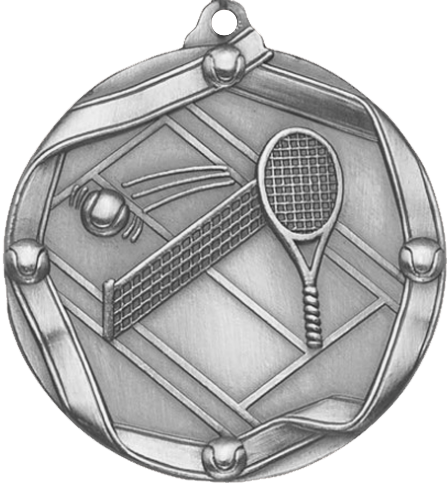 Silver Die Cast Tennis Medal