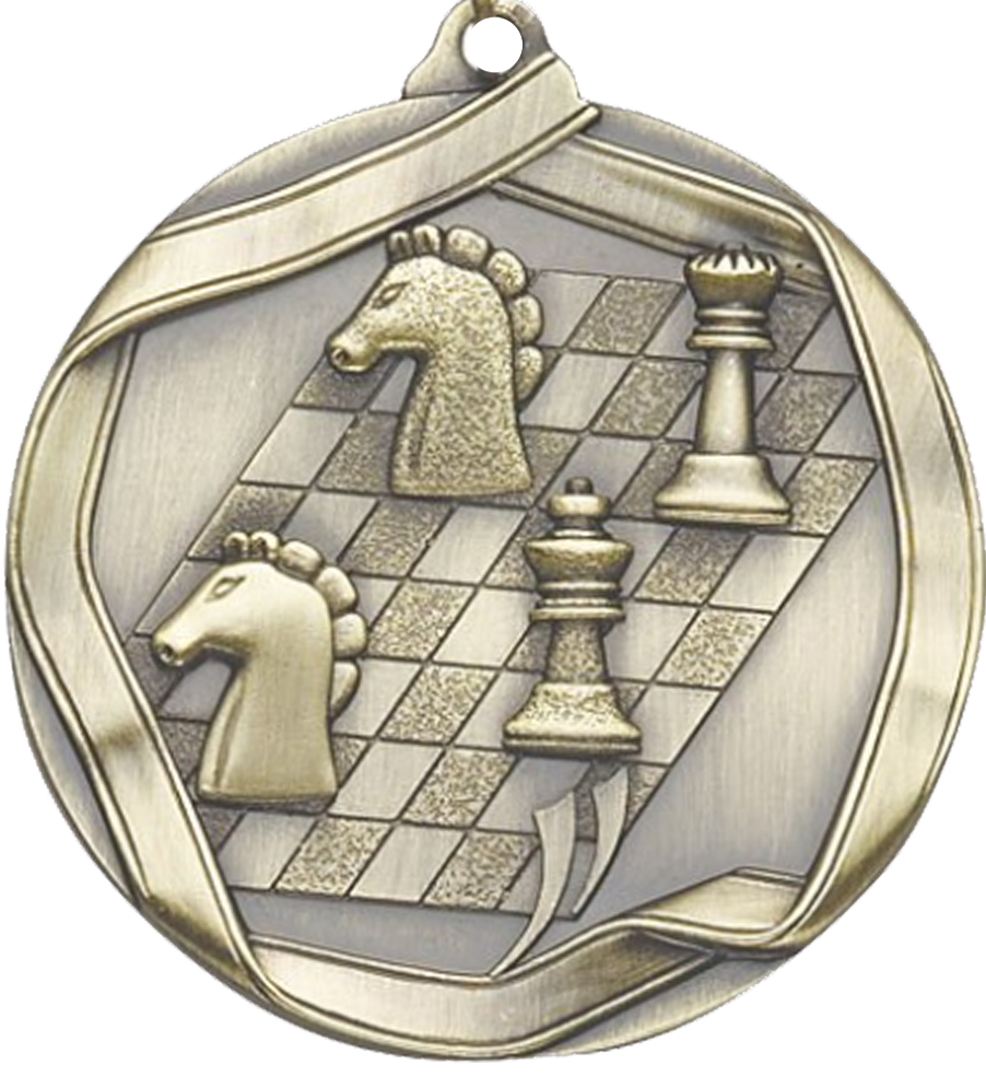 Gold Die Cast Chess Medal